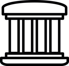 Greek Building With Four Pillars Sketch Style Svg Vector, Free Vectors File